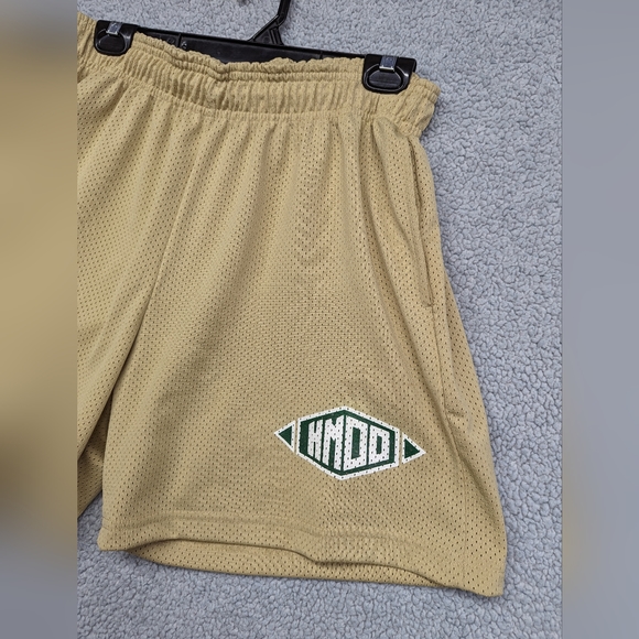 HMDD Shorts Mens Large Happy Memories Don't Die Los Angeles Cali Tan Beige USA - Picture 4 of 14